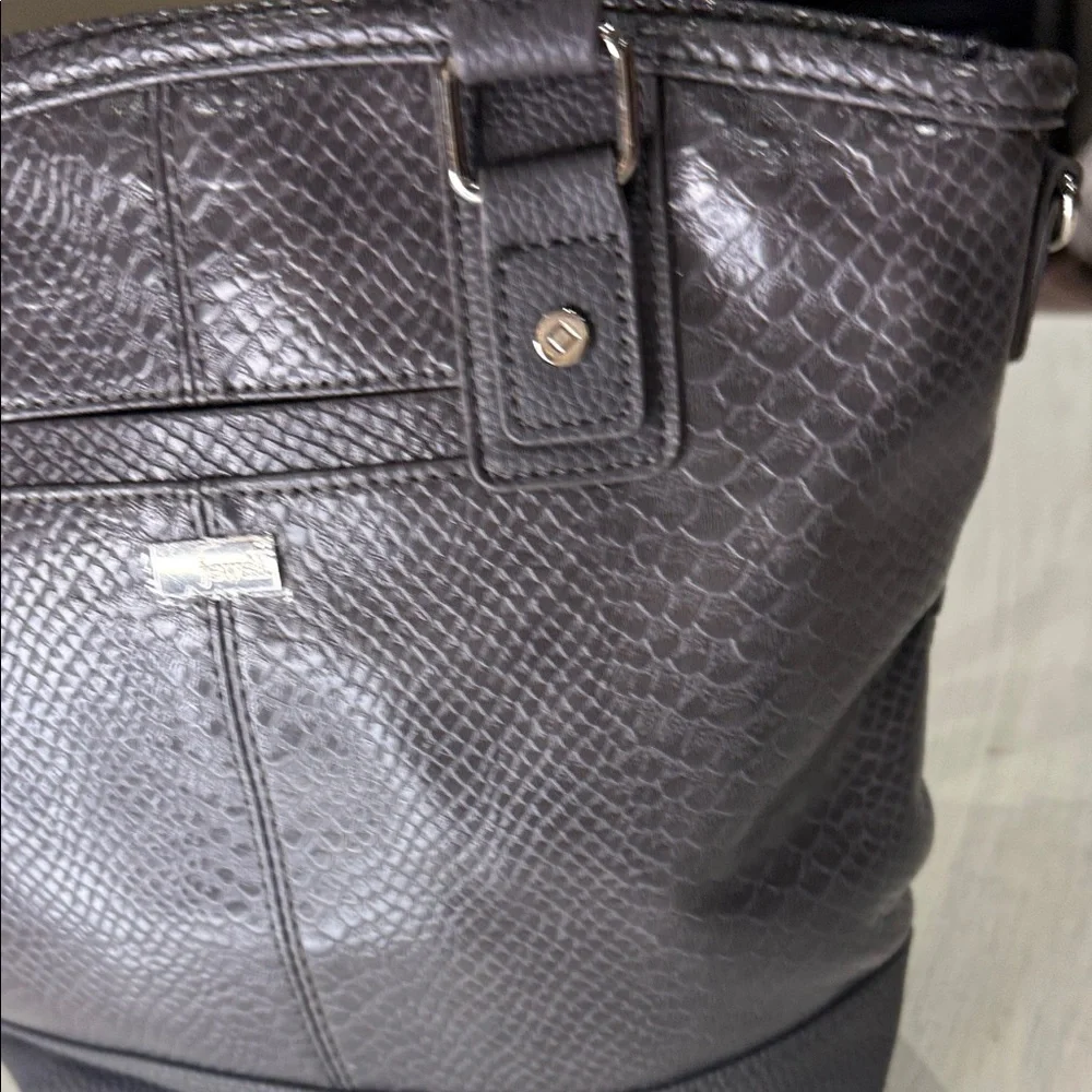 Thirty-One Gray Textured Tote/Crossbody Bag